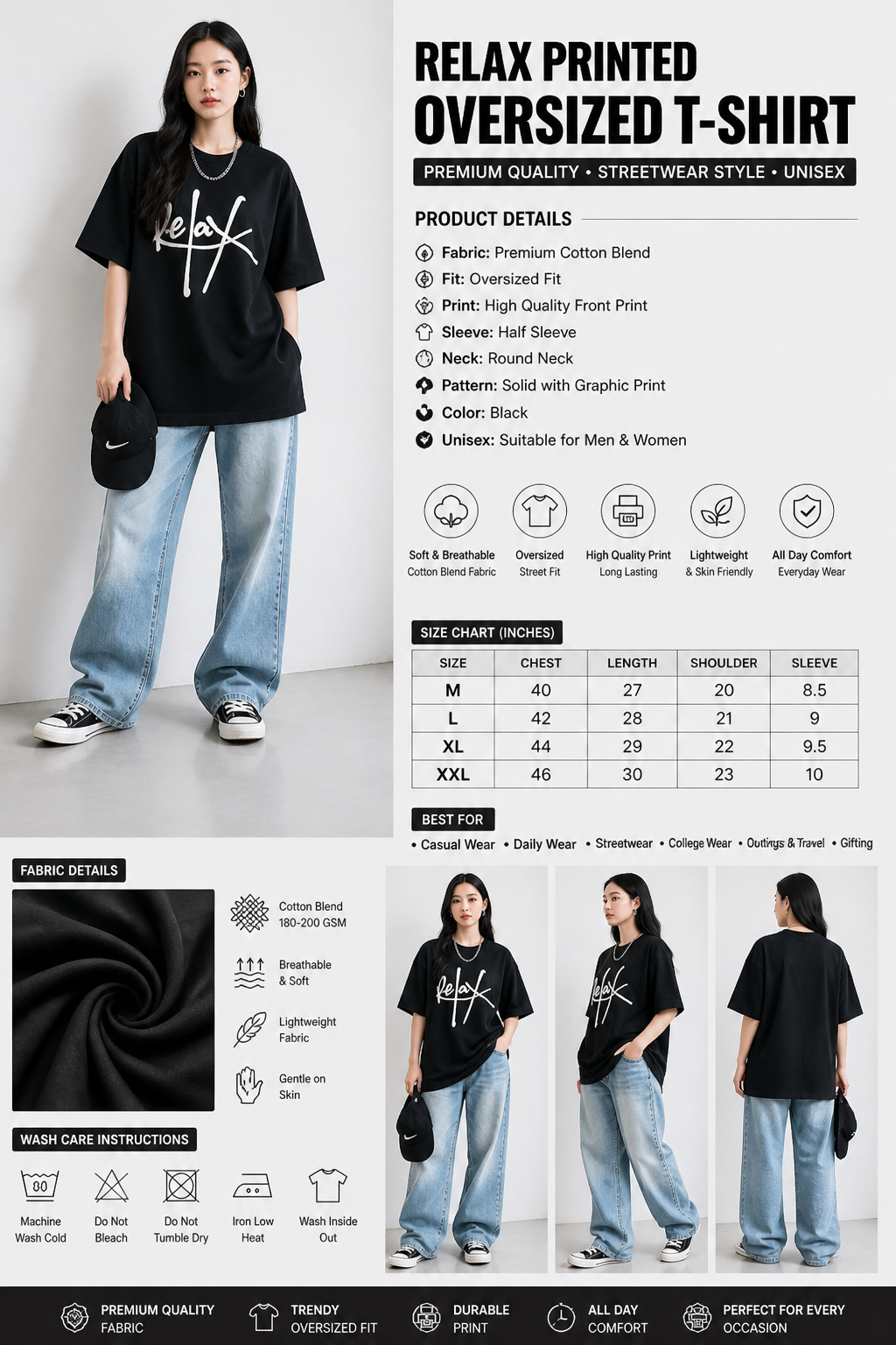 Women Black T-shirt