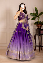 Women’s Heavy Simmer Silk Embroidered Lehenga Choli with Soft Net Dupatta
