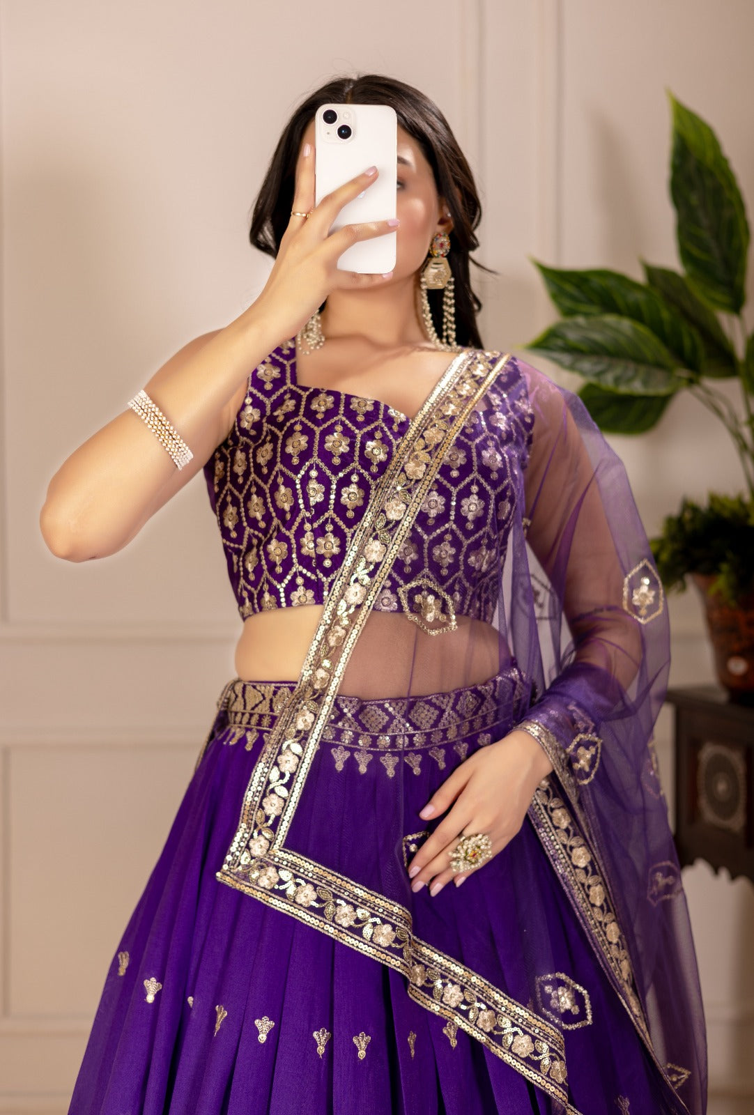 Women’s Heavy Simmer Silk Embroidered Lehenga Choli with Soft Net Dupatta