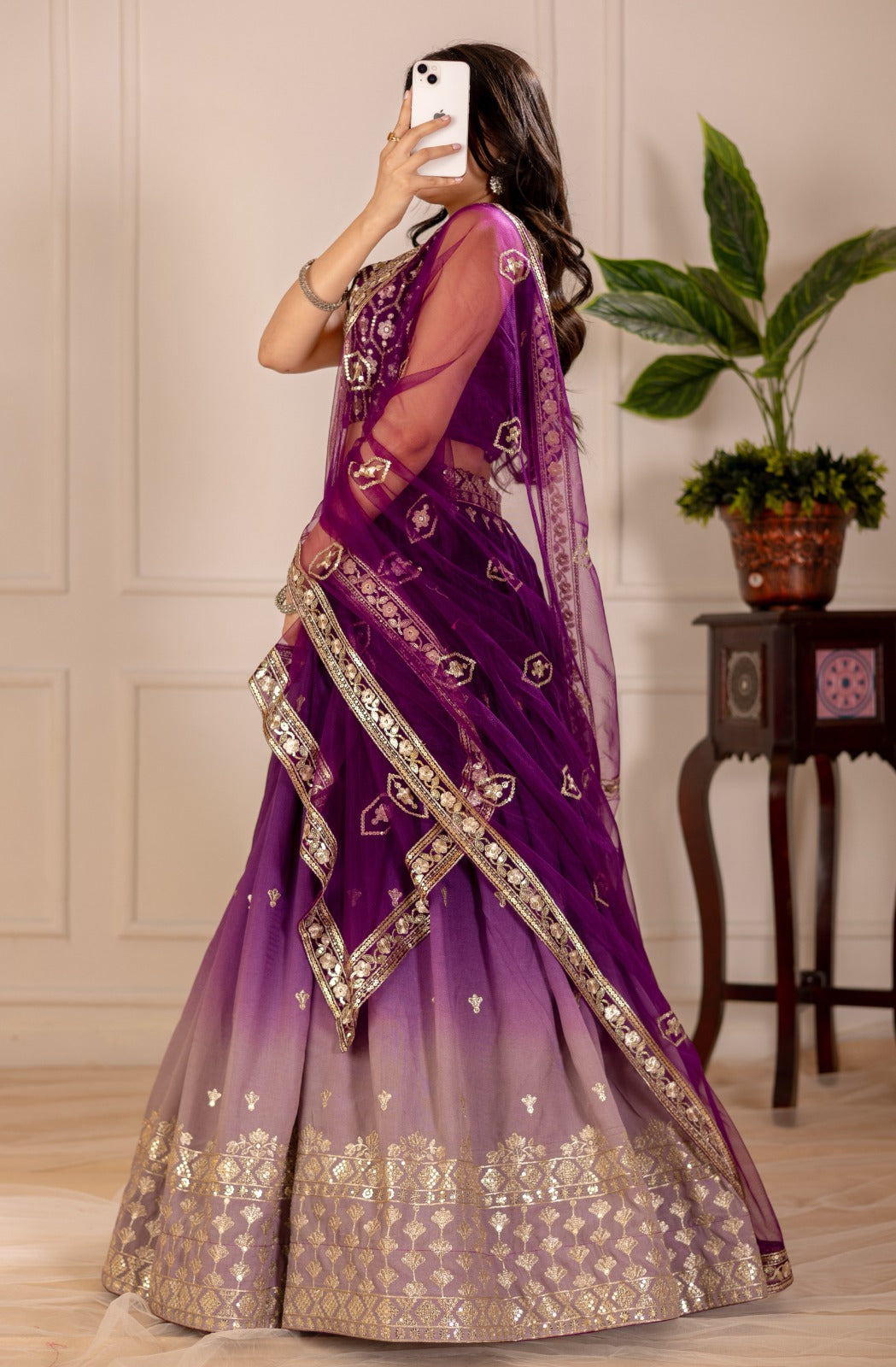 Women’s Heavy Simmer Silk Embroidered Lehenga Choli with Soft Net Dupatta