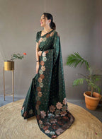 Monteliv Banarasi Soft Lichi Silk Saree
