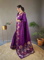 Monteliv Banarasi Soft Lichi Silk Saree