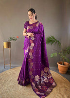 Monteliv Banarasi Soft Lichi Silk Saree