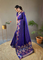 Monteliv Banarasi Soft Lichi Silk Saree