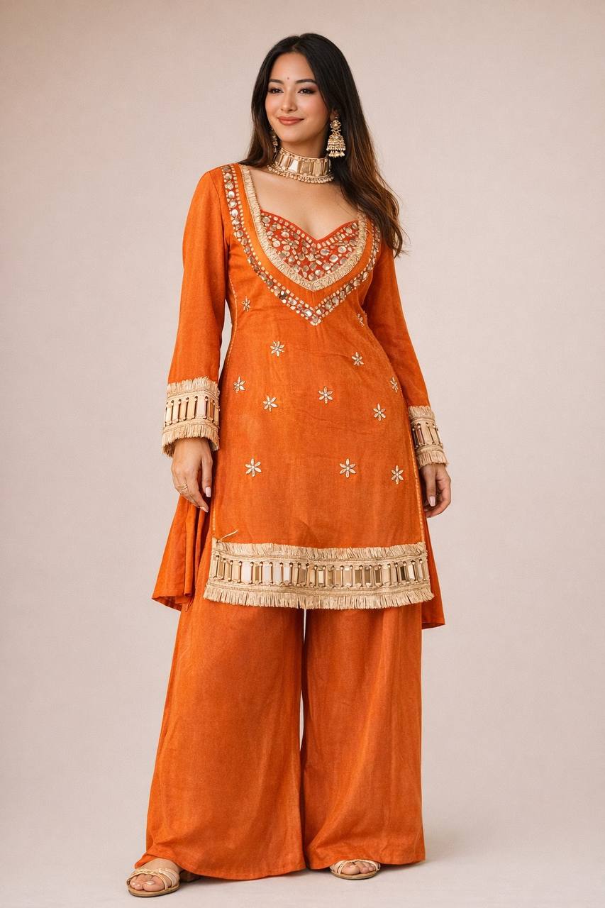 Royal Festive Look with Elegant Handwork & Designer Finish