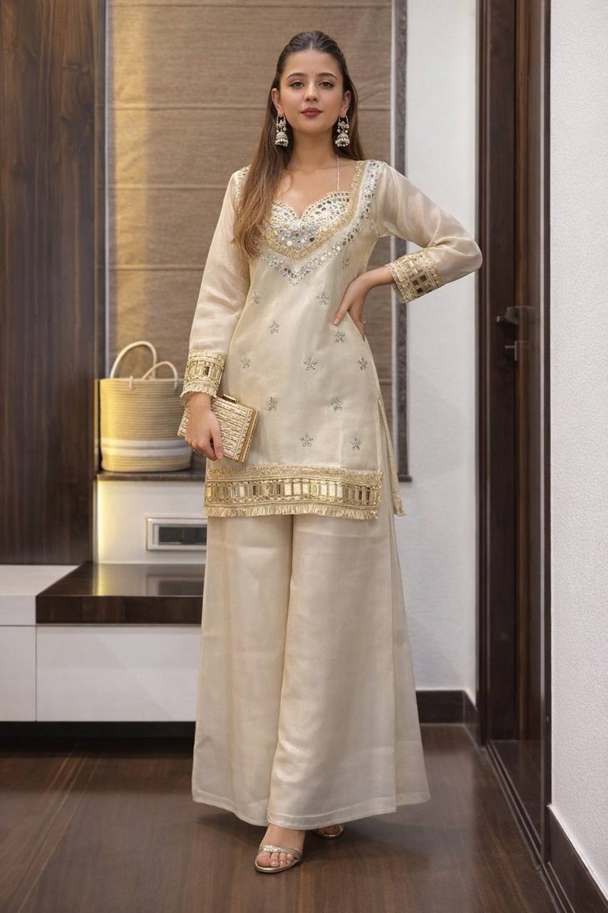 Royal Festive Look with Elegant Handwork & Designer Finish