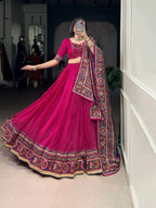 Monteliv Dolla Silk Chaniya Choli Set with Foil Work & Dupatta