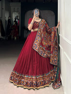 Monteliv Dolla Silk Chaniya Choli Set with Foil Work & Dupatta