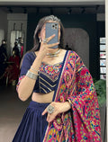 Monteliv Dolla Silk Chaniya Choli Set with Foil Work & Dupatta