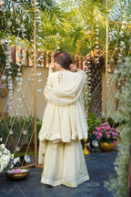 Monteliv Silk Kurta Palazzo Set with Mirror Work & Designer Dupatta