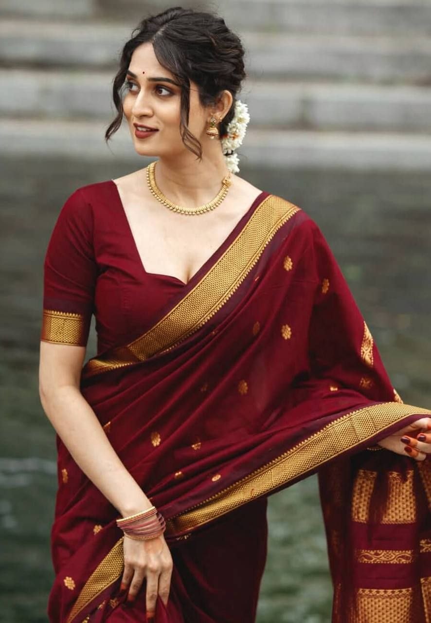 Monteliv Banarasi Soft Lichi Silk Saree