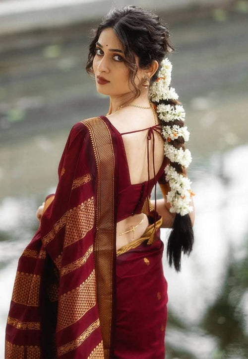 Monteliv Banarasi Soft Lichi Silk Saree